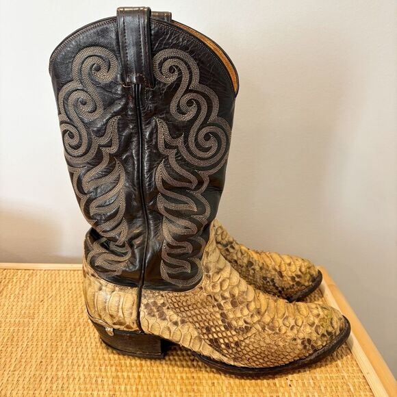 Tony Lama Men’s Size 9.5 EE Snakeskin Boots 8114 - Picture 1 of 9
